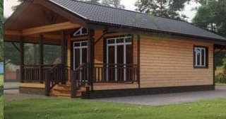 Проект одноэтажного дома из бруса с террасой - Строительство в Ржеве от Строй-Ржв от 135187 руб.